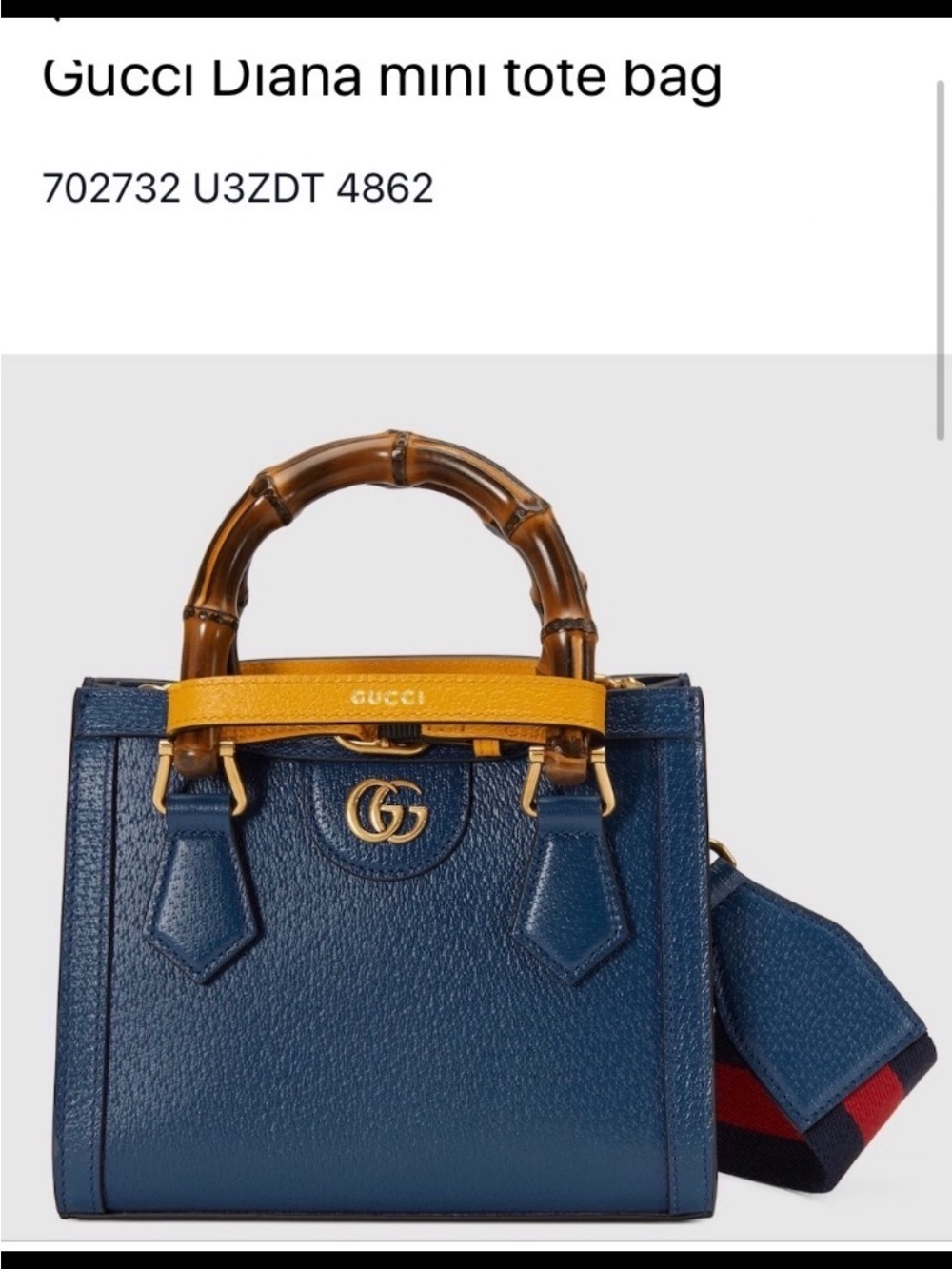 Gucci Navy Blue small Diana Tote